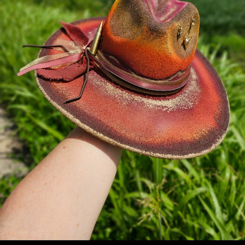 Upcycled Wide Brim Hat - Picture 4 of 6